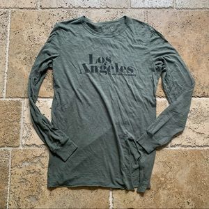 Feel the Piece Los Angeles 72 Always Sunny Green Long Sleeve Tee Tie Front S